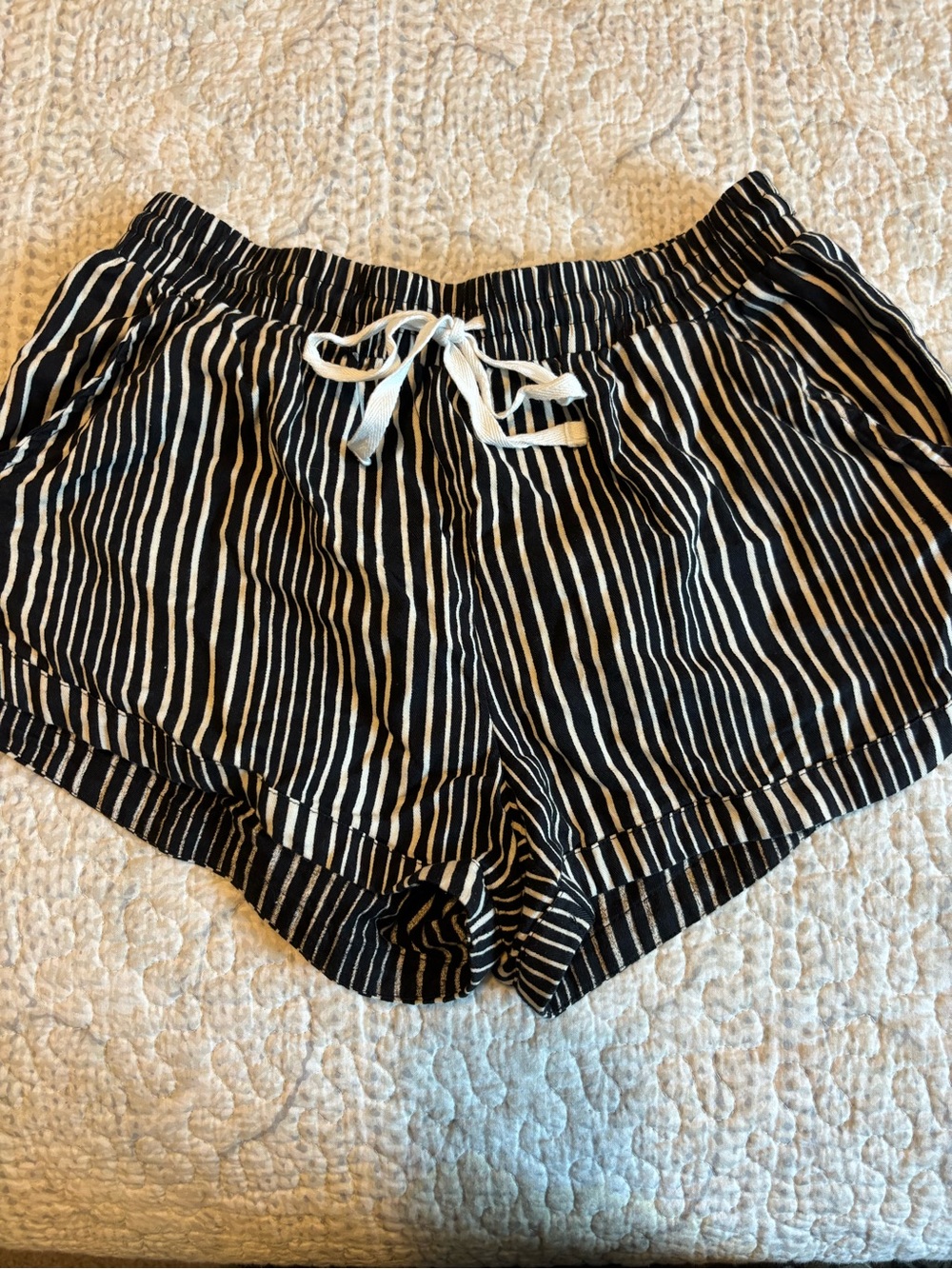 Billabong Black and White Vertical Stripe Shorts